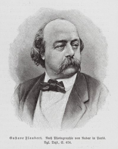 Gustave Flaubert, fransk romanförfattare (gravyr) av (1820-1910) (after) Nadar