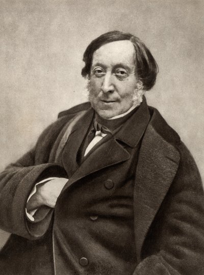 Gioachino (Antonio) Rossini (1792-1868) italiensk kompositör. Från ett fotografi av Nadar, pseudonym för Gaspard-Felix Tournachon (1820-1910). av (1820 1910) Nadar