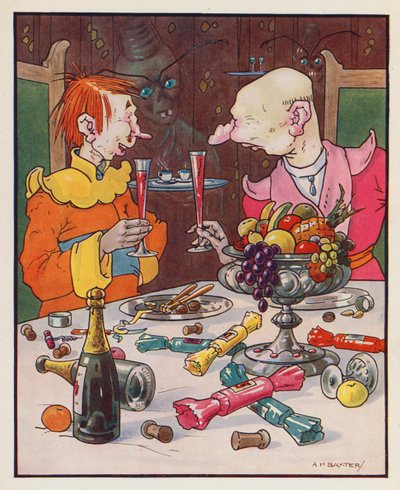Illustration till Gullivers resor av Jonathan Swift (färglitografi) av (after) American School