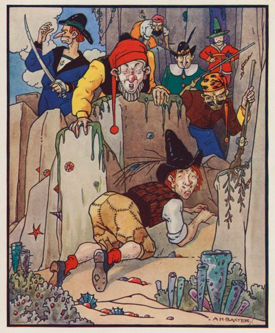 Illustration till Gullivers resor av Jonathan Swift (färglitografi) av (after) American School