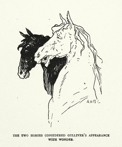 Illustration till Gullivers resor av Jonathan Swift (litografi) av (after) American School