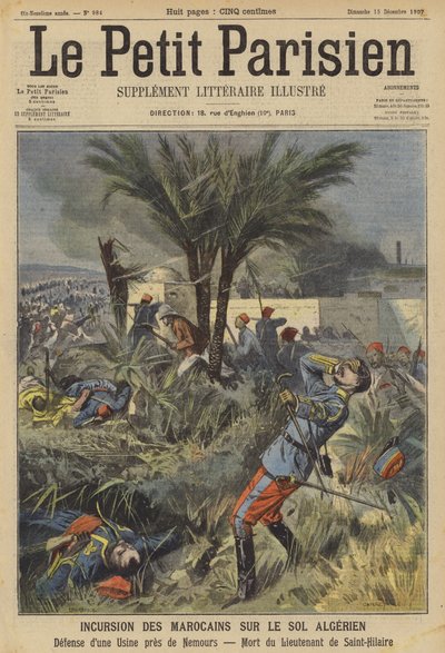 Marockaners intrång i Algeriet (färg litho) av (after) Carrey