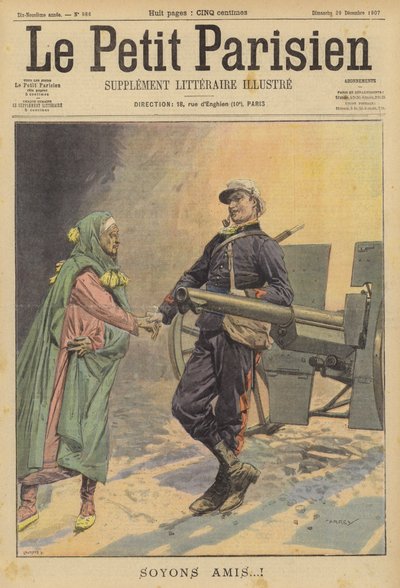 Låt oss vara vänner! (färg litho) av (after) Carrey
