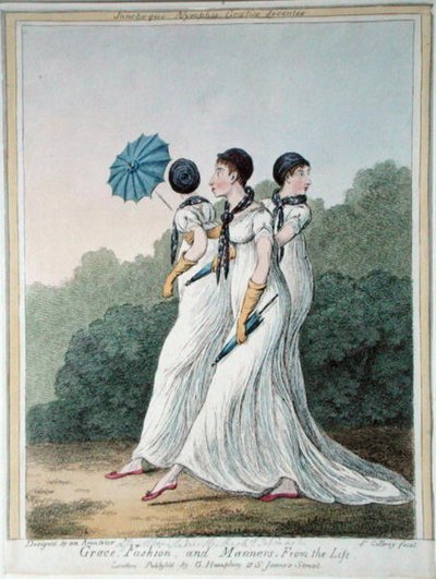 Grace, Fashion and Manners from Life, etsat av James Gillray (1757-1815) utgiven av G. Humphrey (handfärgad etsning) av (after) English School