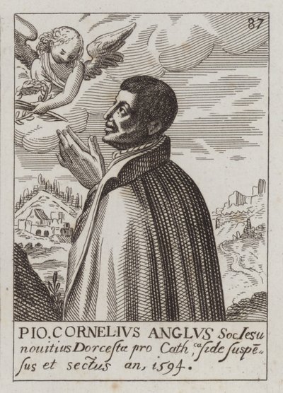 John Cornelius, engelsk jesuit katolsk präst och martyr (gravyr) av (after) English School