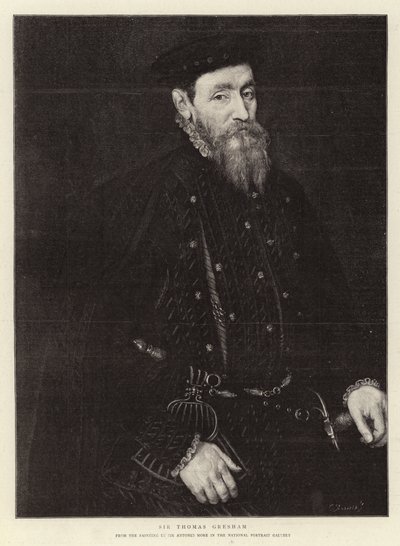 Sir Thomas Gresham (gravyr) av (after) English School