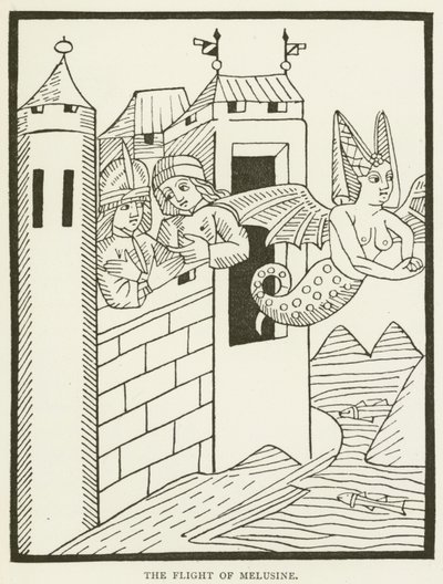 The flight of Melusine (gravyr) av (after) English School