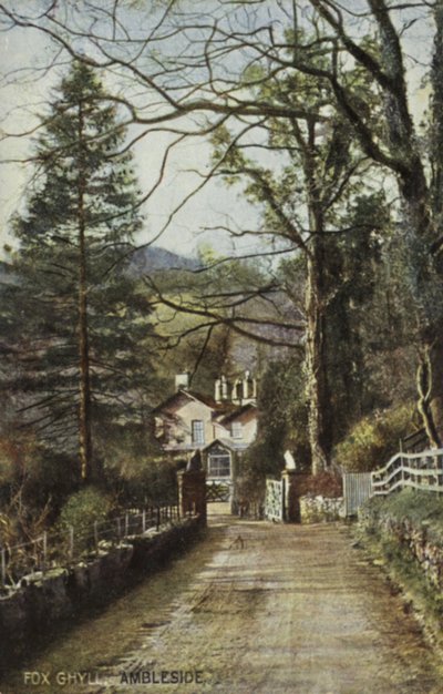 Fox Ghyll, Ambleside, Lake District (färgat foto) av (after) English photographer
