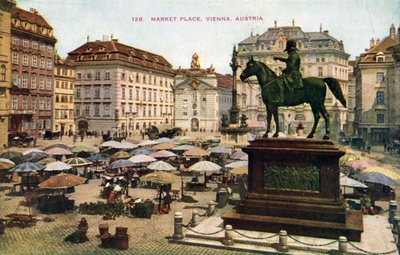 Market Place, Wien, Österrike (färgfoto) av (after) English photographer