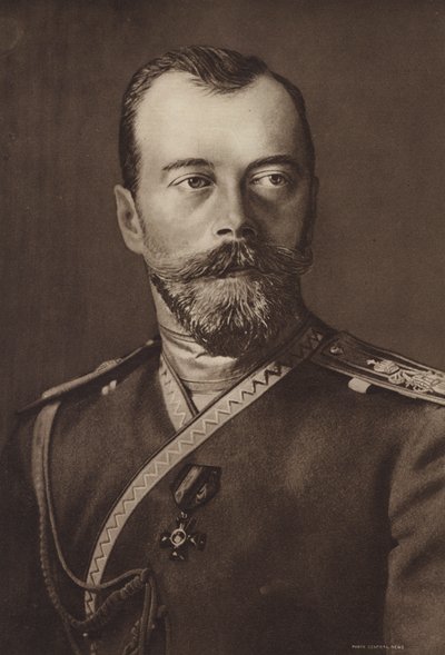 Nicholas II, tsar av Ryssland (s/v foto) av (after) English photographer