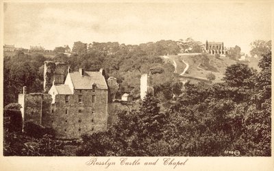 Rosslyn Castle and Chapel (s/v foto) av (after) English photographer