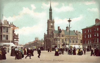 Talbot Square, Blackpool (färgfoto) av (after) English photographer