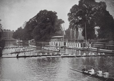 Themsen vid Oxford, åttorna efter ett lopp (svartvitt foto) av (after) English photographer