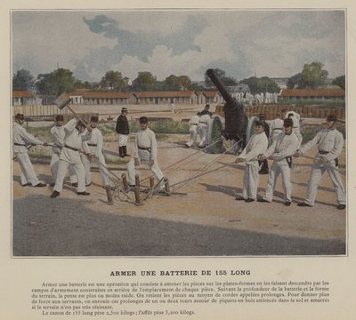 Armering av ett 155 långt batteri (färgat foto) av (after) French Photographer
