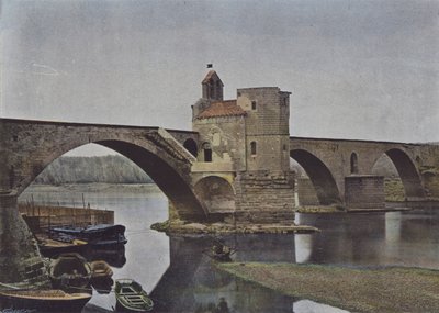 Avignon, Pont Saint-Benezet (färgad bild) av (after) French Photographer