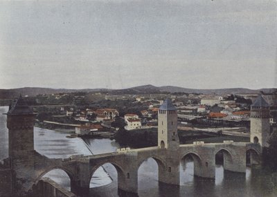 Cahors, Pont Valentre (färgad bild) av (after) French Photographer