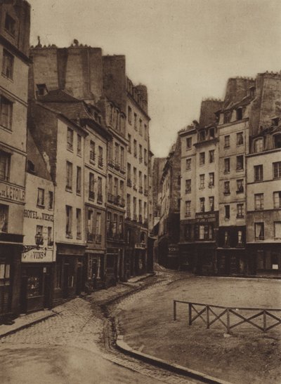 Hörnet av rue Jean-de-Beauvais och rue Lanneau (s/v foto) av (after) French Photographer