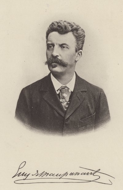 Guy de Maupassant, fransk novellförfattare och romanförfattare (s/v foto) av (after) French Photographer