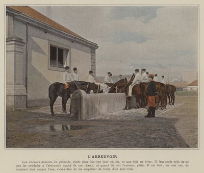 The Watering Place (färgad bild) av (after) French Photographer