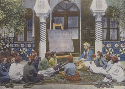 Den arabiska skolan (färgad bild) av (after) French Photographer