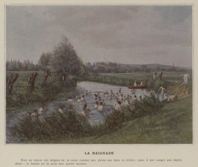 Badning (färgad bild) av (after) French Photographer