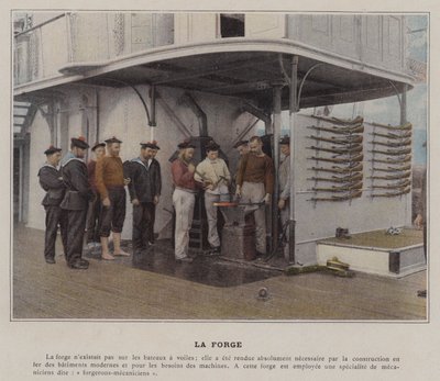 La Forge (färgad bild) av (after) French Photographer