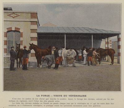 La Forge, besök av veterinären (färgad bild) av (after) French Photographer