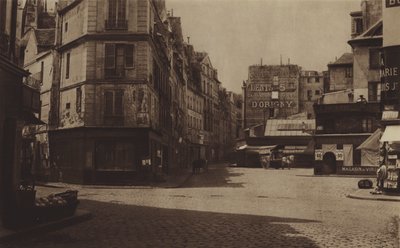 Carrefour Gozlin, för närvarande boulevard Saint-Germain, var platsen för Abbaye-fängelset (s/v foto) av (after) French Photographer