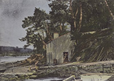 The Loch, at Auray (färgad bild) av (after) French Photographer