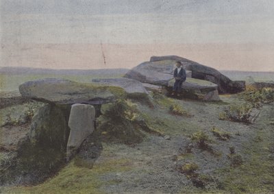 Mane-Lud-dolmen, i Locmariaquer (färgad bild) av (after) French Photographer