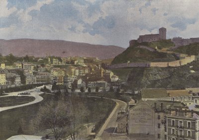 Lourdes, allmän vy (färgad bild) av (after) French Photographer