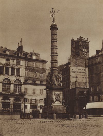 Place du Chatelet, fontänen är på sin ursprungliga plats (s/v foto) av (after) French Photographer
