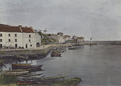 Hamnen i Sauzon, i Belle-Ile (färgat foto) av (after) French Photographer