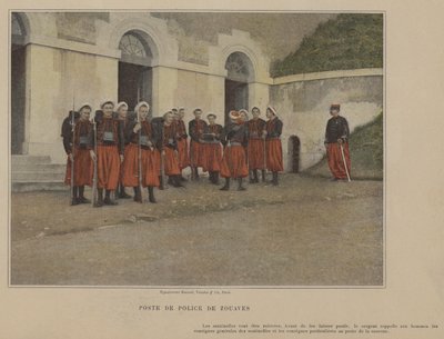Zouaves polisstation (färgad bild) av (after) French Photographer