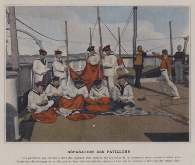 Reparation des Pavillons (färgad bild) av (after) French Photographer