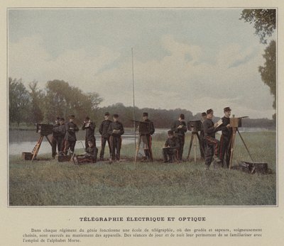 Elektrisk och optisk telegrafi (färgat foto) av (after) French Photographer