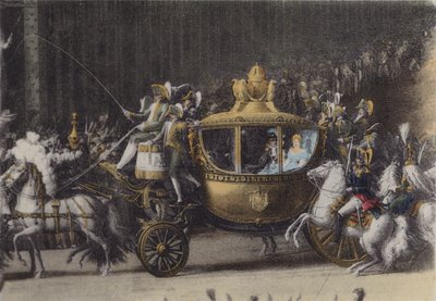 Transport av Napoleon 1, 2 april 1810, Transport av Napoleon 1, 2 april 1810 (färgat foto) av (after) French Photographer