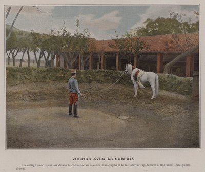 Vaulting with the Surcingle (färgad bild) av (after) French Photographer