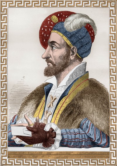 Charles III hertig av Bourbon, känd som Connetable of Bourbon (1490-1527) anslutning till Frankrike 1515-1521, han trädde sedan i tjänst hos Charles Quint och graverade efter Gaignieres från boken "Francois1er" av De Lescure av (after) French School