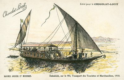Dahabieh, vid Nilen, Transport av turister och gods av (after) French School