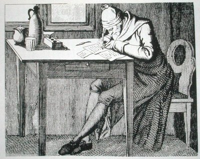 Gaspard Lavater (1741-1801) i sin studie, kopia av en illustration från hans 