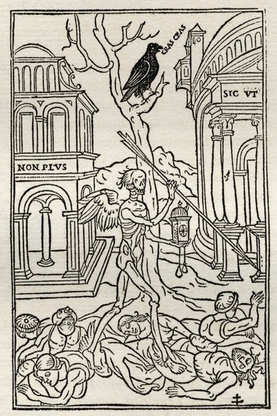 Illustration till "Prayers for the Dead", ur "A Catalogue of a Collection of Engravings, Etchings and Woodcuts", av Richard Fisher, utgiven 1879 (litografi) av (after) French School