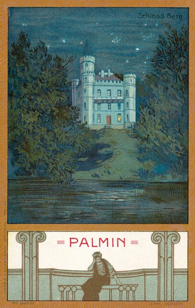 Bergs slott, Bayern (chromolitho) av (after) German School