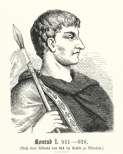 Konrad I, 881-918 (engraving) av (after) German School