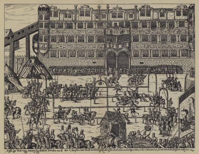Turnering för att fira dopet av Sigismund, son till John George, kurfursten av Brandenburg, på Colln Castle av (after) German School