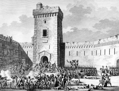 Franska revolutionen och antirevolutionära rörelser: Jakobinerna stannar till i Marseille och Aubagne inlåsta i Fort Saint John i Marseille och massakrer av rojalister den 17 Prairial An III (5 juni av (after) Girardet