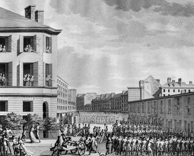 Franska revolutionen och antirevolutionära rörelser: Avväpning av faubourg Saint Anthony på den 4:e Prairial An III (23 maj av (after) Girardet