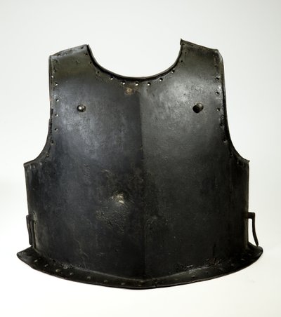 Bröstskydd för en Harquebusier, c.1625-50 (järn & svart färg) av (attr.to) German School