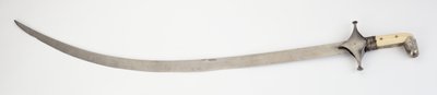 Shamshir, sabel (wootz stål, järn, elfenben, silver, mässing och lim) av (attr.to) Persian School