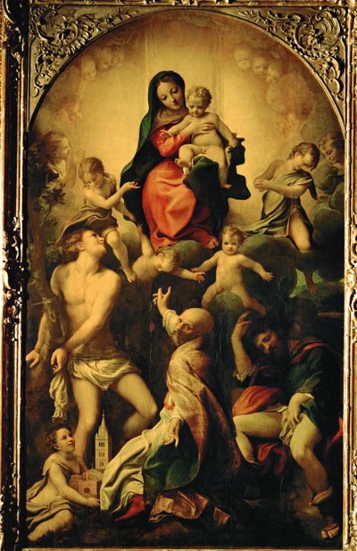 Madonna av Sankt Sebastian... av (c.1489 1534) Correggio